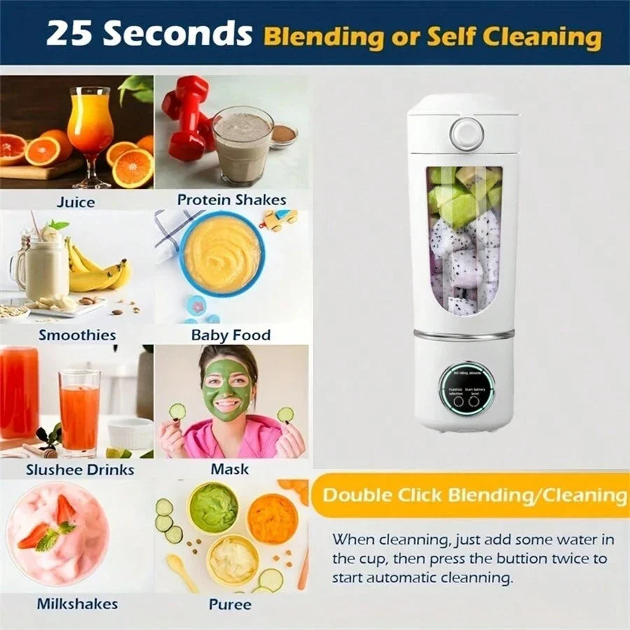 Portable Smoothie Blender Bottle