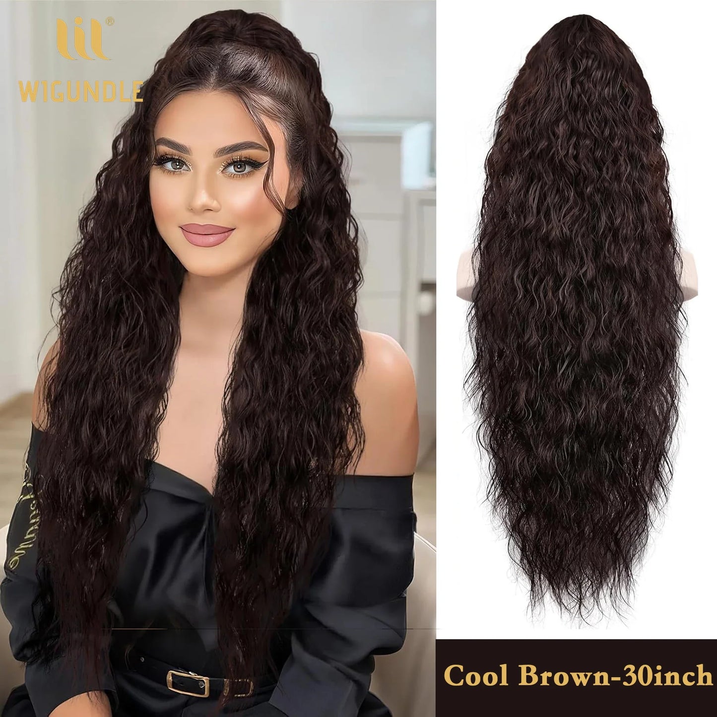 Long Wavy Ponytail Hair Extension Clip-In | Fluffy Faux Ponytail Hairpiece